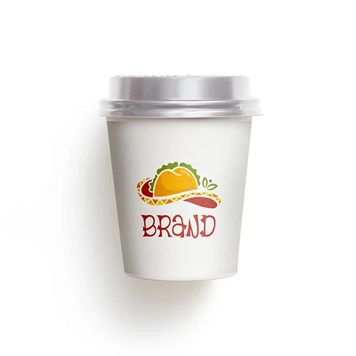 layful Taco Mexican Sombrero Hat Logo logo on a take-away coffee cup mockup