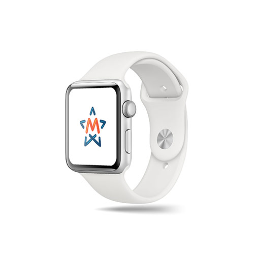 M Star Logo logo on a smart watch mockup
