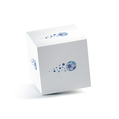 Soccer Logo logo on a 3D square box mockup