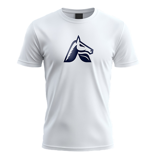 Letter A Horse Logo logo on a white t-shirt mockup