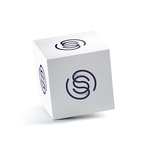 Letter S Logo logo on a 3D square box mockup