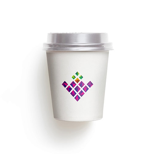 Diamond Grapes Logo logo on a take-away coffee cup mockup