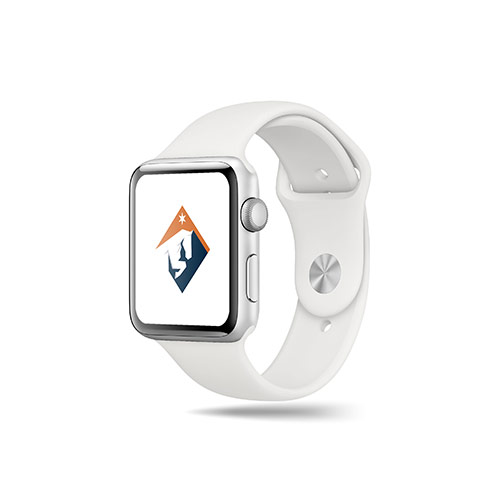 Horse Mountain Logo logo on a smart watch mockup