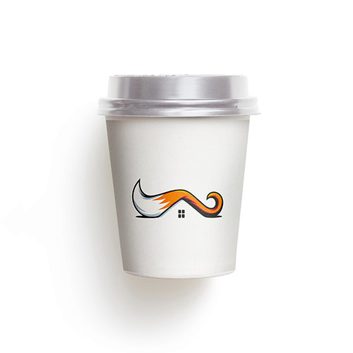 Fox Roof Logo logo on a take-away coffee cup mockup