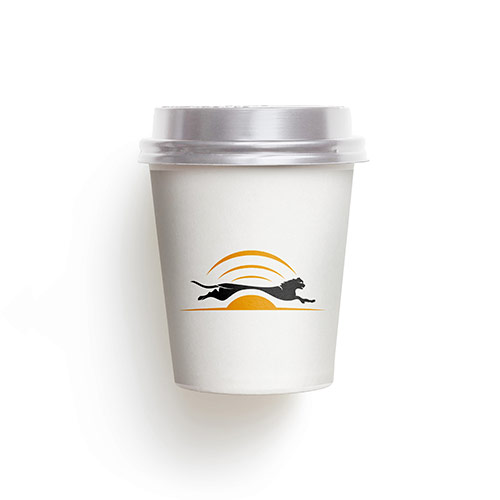 Signal Animal Logo logo on a take-away coffee cup mockup