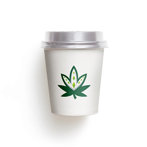 King Cannabis Logo logo on a take-away coffee cup mockup