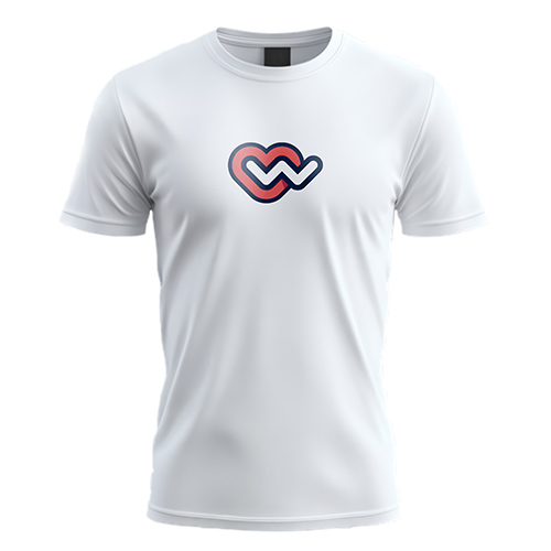 Love Letter W Logo logo on a white t-shirt mockup