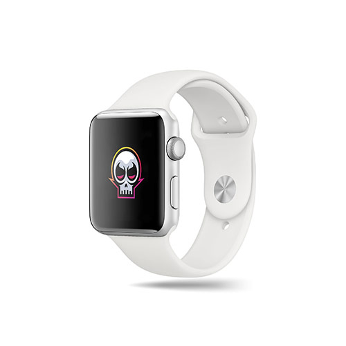 Skull Logo logo on a smart watch mockup