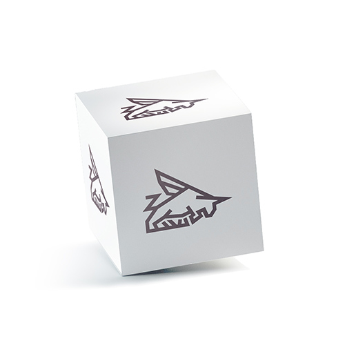 Wings Bull Logo logo on a 3D square box mockup