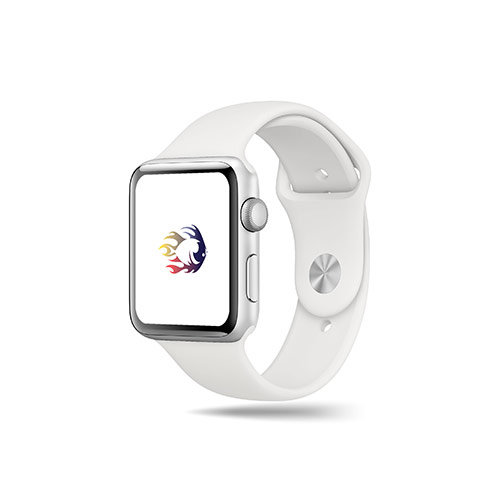 Flaming Fish Logo logo on a smart watch mockup