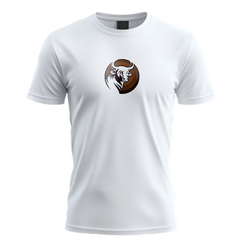 Bull Logo logo on a white t-shirt mockup