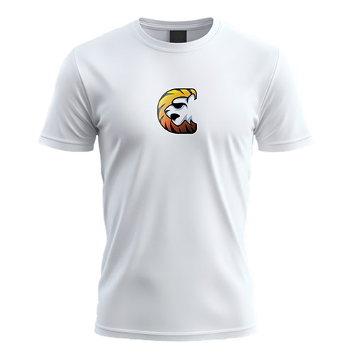 Tiger C Logo logo on a white t-shirt mockup