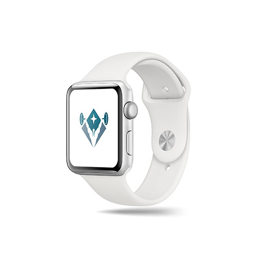 V Gym Logo logo on a smart watch mockup