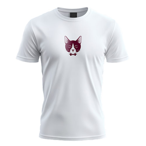 Formal Cat Logo logo on a white t-shirt mockup