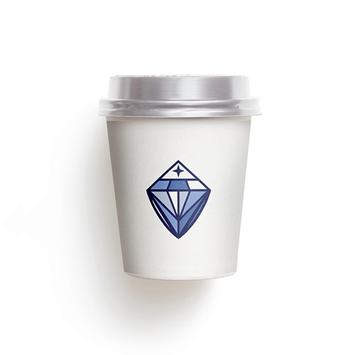 Diamond Security Logo logo on a take-away coffee cup mockup