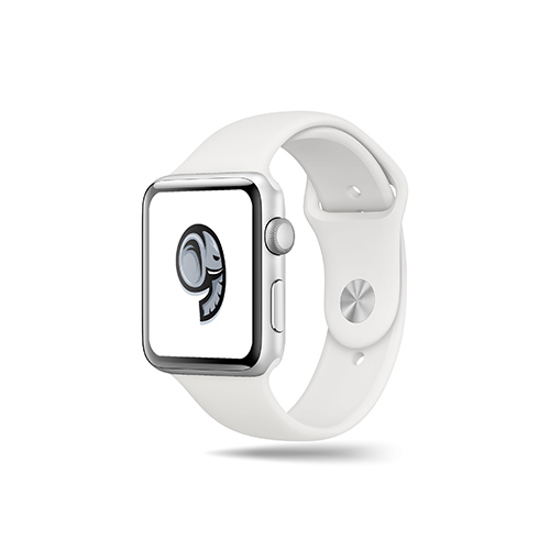 Comma Elephant Logo logo on a smart watch mockup