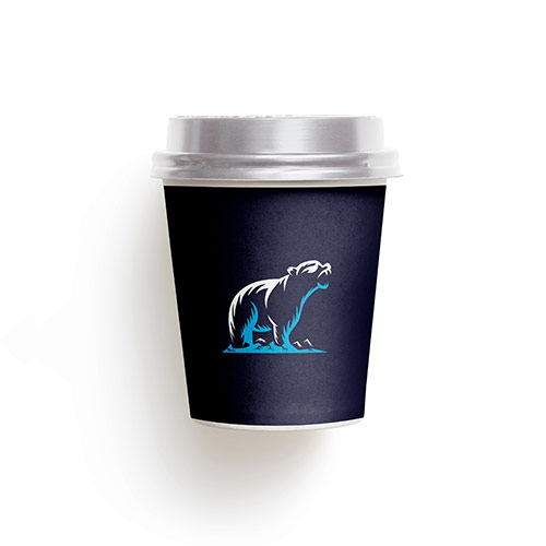 Bear Logo logo on a take-away coffee cup mockup