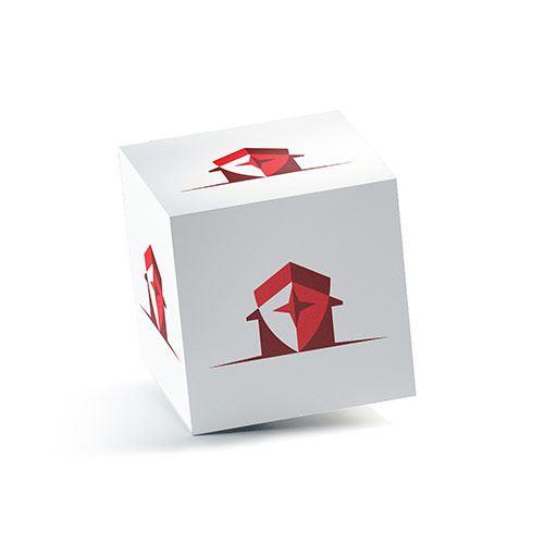 Home Security Logo logo on a 3D square box mockup