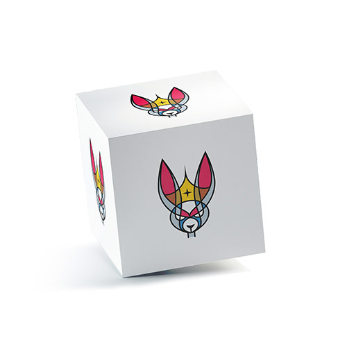 Royal Rabbit Logo logo on a 3D square box mockup