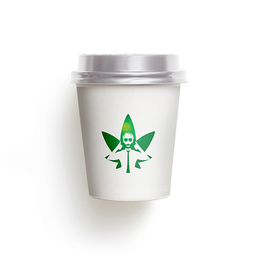 Approved CBD Logo logo on a take-away coffee cup mockup