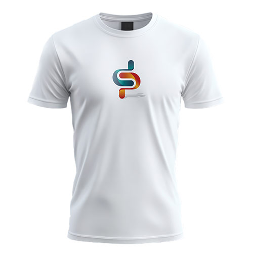 dp Letter Logo logo on a white t-shirt mockup