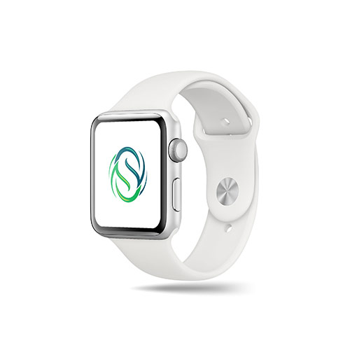 S Leaves Logo logo on a smart watch mockup