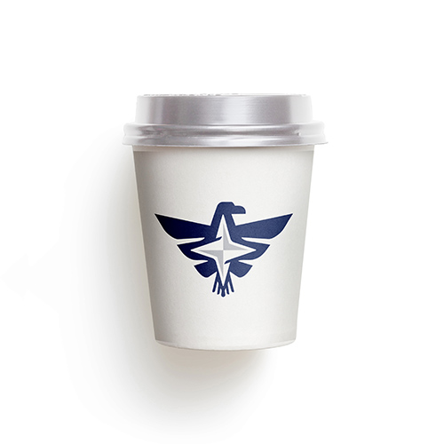 Eagle Star Logo logo on a take-away coffee cup mockup