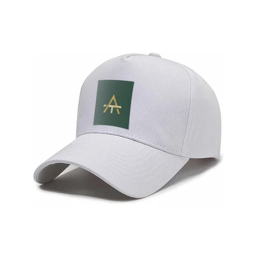 A And T Letters Logo logo on a cap mockup