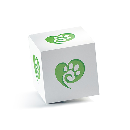 Paw Heart Logo logo on a 3D square box mockup
