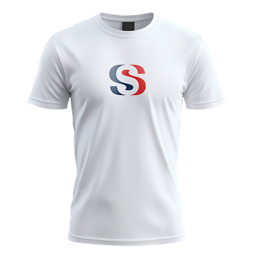 Letter S Logo logo on a white t-shirt mockup