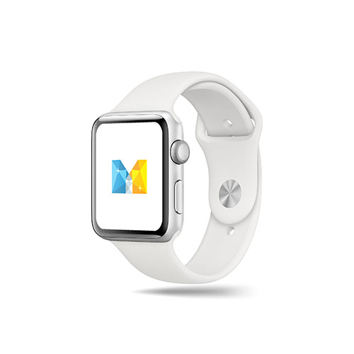 M Diamond Logo logo on a smart watch mockup