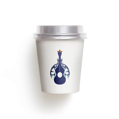 Naked Music Logo logo on a take-away coffee cup mockup
