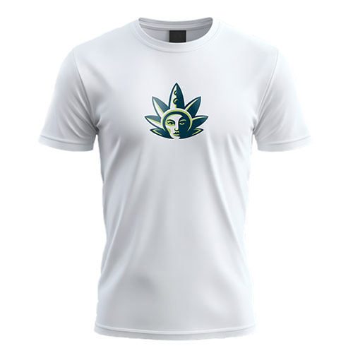 Cannabis Queen Logo logo on a white t-shirt mockup