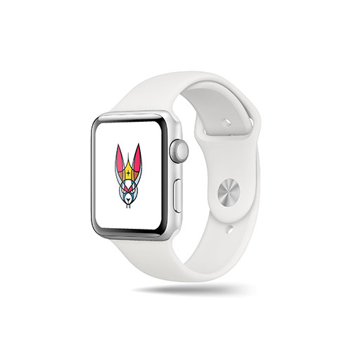 Royal Rabbit Logo logo on a smart watch mockup
