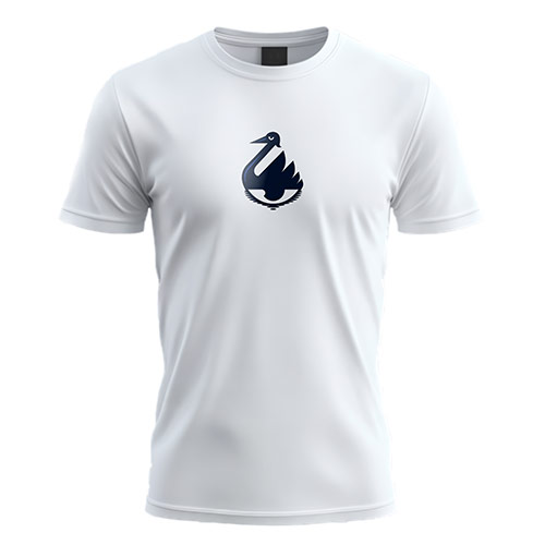 Swan Eye Logo logo on a white t-shirt mockup