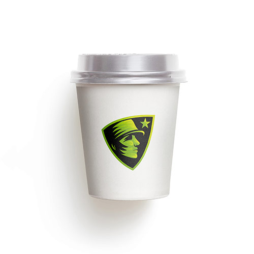 Soldier Logo logo on a take-away coffee cup mockup