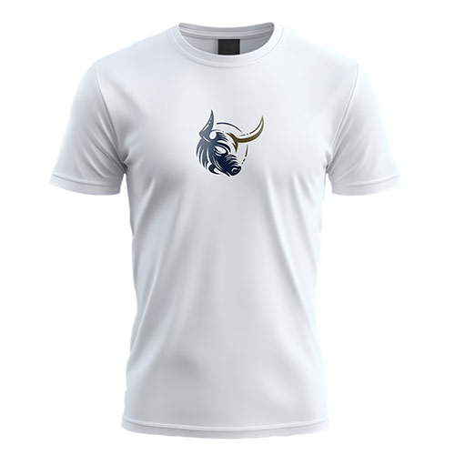 Bull Logo logo on a white t-shirt mockup