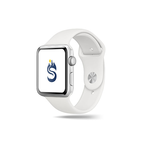 Letter S Mountains Logo logo on a smart watch mockup