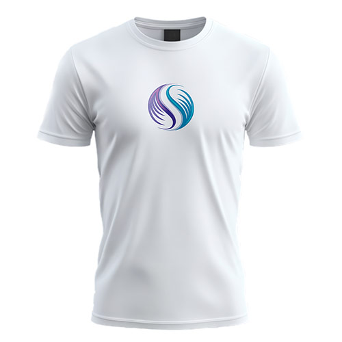 S Wings Logo logo on a white t-shirt mockup