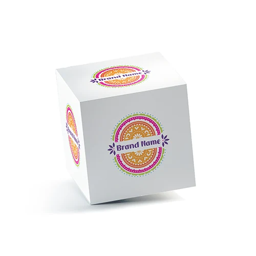 Mexican Taco Festive Garland Mandala Logo logo on a 3D square box mockup