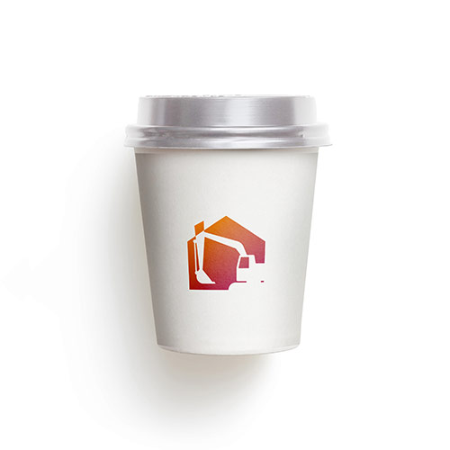 Contruct House Logo logo on a take-away coffee cup mockup