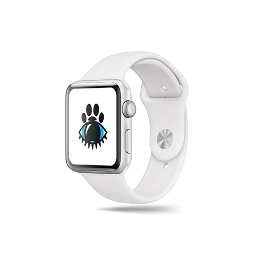 Pet Paw Eye Logo logo on a smart watch mockup