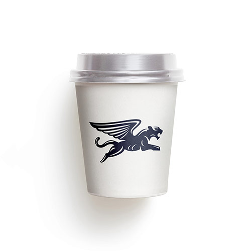 Jaguar Logo logo on a take-away coffee cup mockup