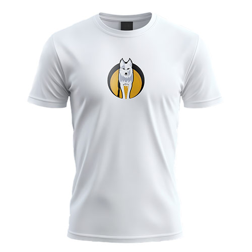 Wolf Beer Logo logo on a white t-shirt mockup