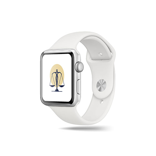 Law Logo logo on a smart watch mockup
