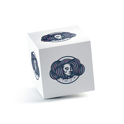 Cloud Lady Logo logo on a 3D square box mockup