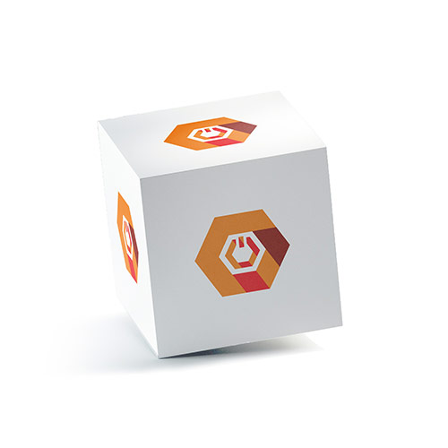 Power Logo logo on a 3D square box mockup