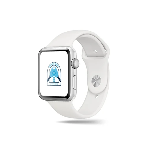 Crossed Home Renovation Putty Scrapers Logo logo on a smart watch mockup
