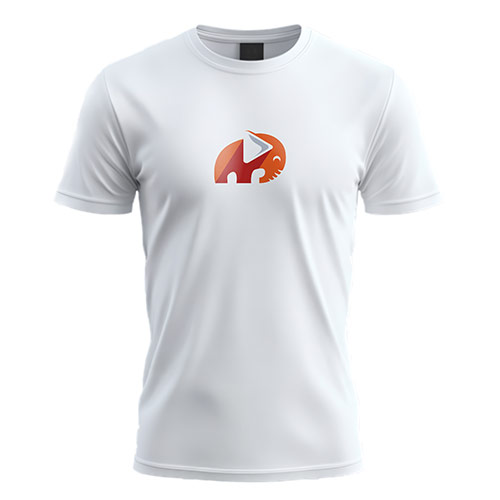 Media Elephant Logo logo on a white t-shirt mockup