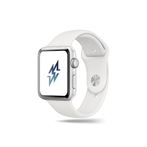MW Bolts Logo logo on a smart watch mockup